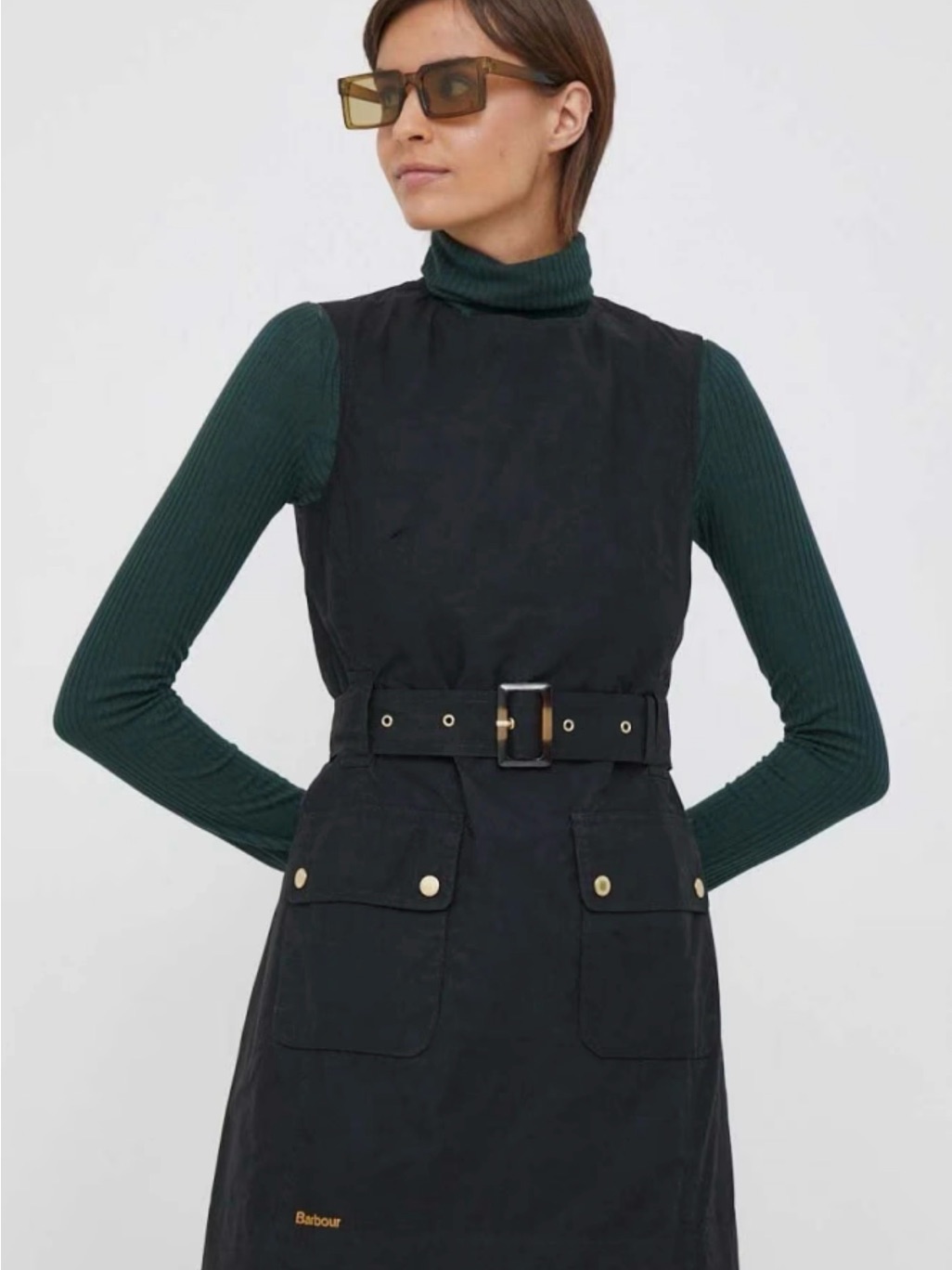 Barbour Black Utility Belted Dress